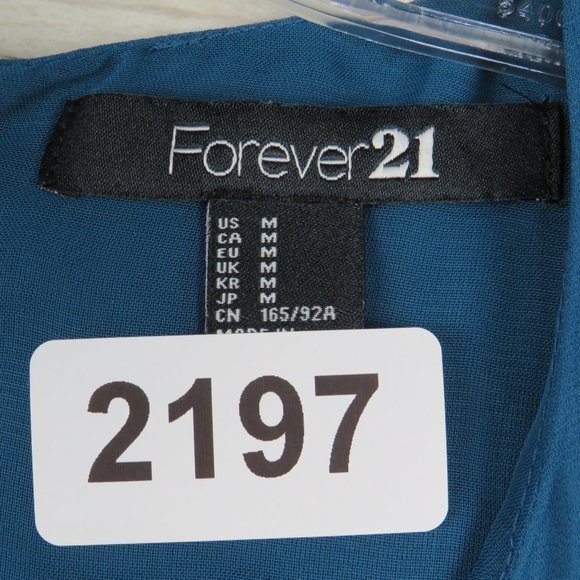 Forever 21* Women's Sleeveless Curved Hem Collarless Tunic Pleated Blouse~Medium - Picture 3 of 10